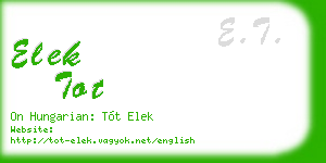 elek tot business card